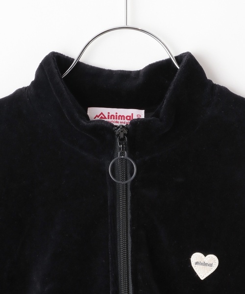 minimal（ミニマル）の「ベロアトラックジャケット（ブルゾン・キッズ・ブラック/ピンク・140cm/110cm/90cm/100cm/130cm/120cm）」の4枚目の写真