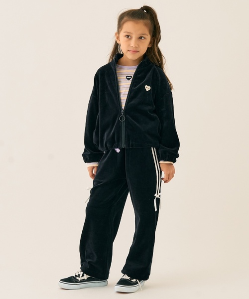 minimal（ミニマル）の「ベロアトラックジャケット（ブルゾン・キッズ・ブラック/ピンク・140cm/110cm/90cm/100cm/130cm/120cm）」の15枚目の写真