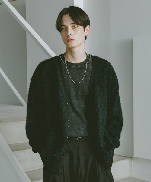 RAGEBLUE（レイジブルー）の「シャギーニットカーディガン（カーディガン/ボレロ・メンズ・レッド/グレー/ブラック・MEDIUM/LARGE）」の15枚目の写真