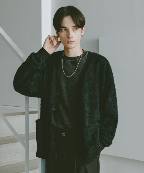 RAGEBLUE（レイジブルー）の「シャギーニットカーディガン（カーディガン/ボレロ・メンズ・レッド/グレー/ブラック・MEDIUM/LARGE）」の14枚目の写真