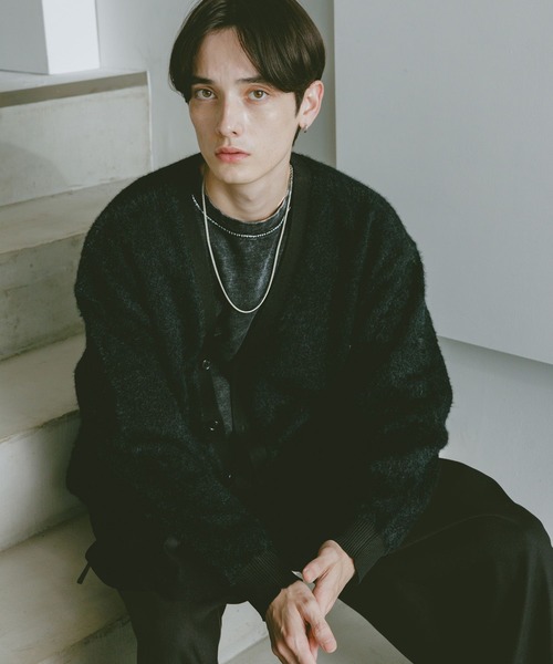 RAGEBLUE（レイジブルー）の「シャギーニットカーディガン（カーディガン/ボレロ・メンズ・レッド/グレー/ブラック・MEDIUM/LARGE）」の11枚目の写真