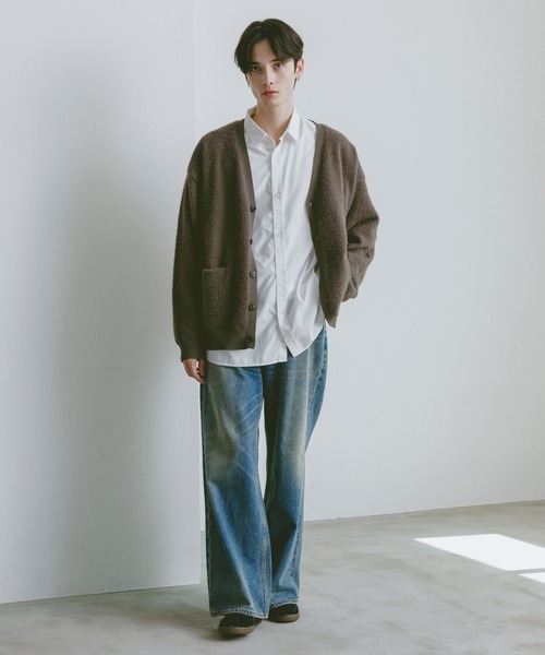 RAGEBLUE（レイジブルー）の「シャギーニットカーディガン（カーディガン/ボレロ・メンズ・レッド/グレー/ブラック・MEDIUM/LARGE）」の10枚目の写真