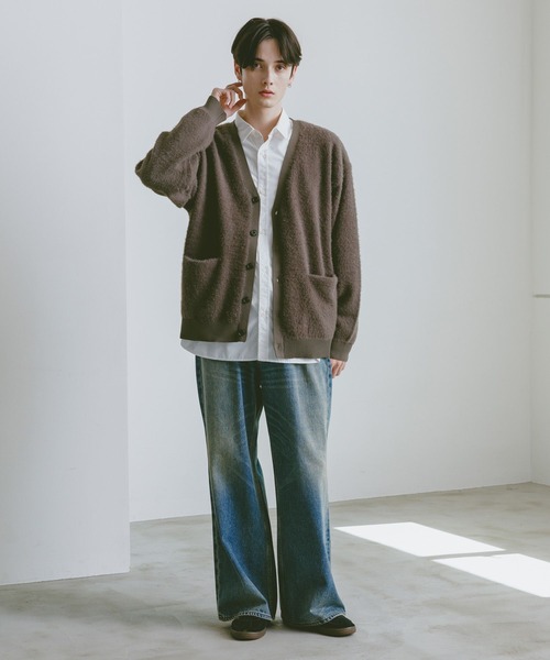 RAGEBLUE（レイジブルー）の「シャギーニットカーディガン（カーディガン/ボレロ・メンズ・レッド/グレー/ブラック・MEDIUM/LARGE）」の9枚目の写真