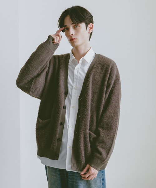 RAGEBLUE（レイジブルー）の「シャギーニットカーディガン（カーディガン/ボレロ・メンズ・レッド/グレー/ブラック・MEDIUM/LARGE）」の7枚目の写真