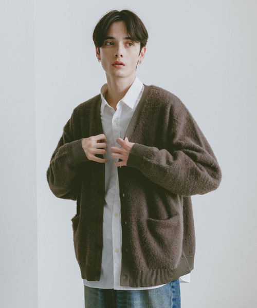 RAGEBLUE（レイジブルー）の「シャギーニットカーディガン（カーディガン/ボレロ・メンズ・レッド/グレー/ブラック・MEDIUM/LARGE）」の6枚目の写真