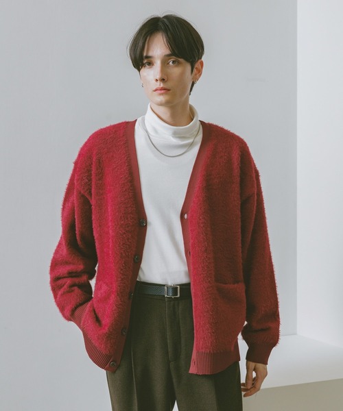 RAGEBLUE（レイジブルー）の「シャギーニットカーディガン（カーディガン/ボレロ・メンズ・レッド/グレー/ブラック・MEDIUM/LARGE）」の22枚目の写真