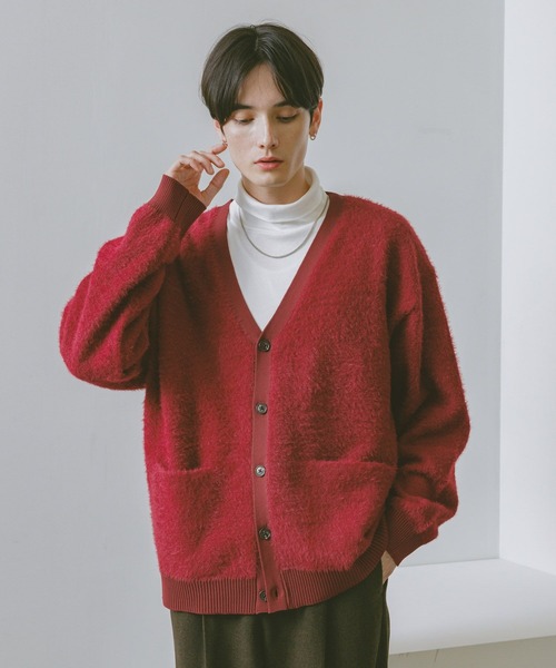 RAGEBLUE（レイジブルー）の「シャギーニットカーディガン（カーディガン/ボレロ・メンズ・レッド/グレー/ブラック・MEDIUM/LARGE）」の21枚目の写真