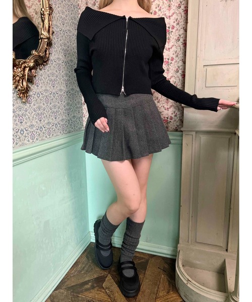 PHILLY(フィリー)の「ビッグカラージップニットカーディガン(カーディガン/ボレロ・レディース・ホワイト/ブラック/チャコールグレー・FREE)」の11枚目の写真