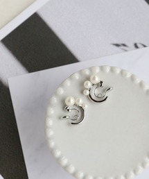 colleca la（コレカラ）の「miniループフィット・パール×フープイヤリング（イヤリング）」