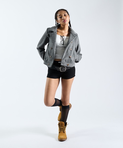 新作　FTW グレー コンパクトピーコート Sサイズ 新作 FTW グレー コンパクトピーコート Sサイズ COMPACT P COAT