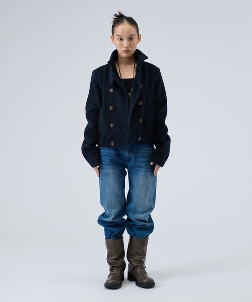 FTW(エフティダブリュー)の「COMPACT P COAT(ピーコート・レディース・ネイビー/グレー/チェック/ベージュ/ブラック・MEDIUM/SMALL/LARGE)」の22枚目の写真