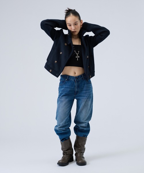 FTW(エフティダブリュー)の「COMPACT P COAT(ピーコート・レディース・ネイビー/グレー/チェック/ベージュ/ブラック・MEDIUM/SMALL/LARGE)」の17枚目の写真