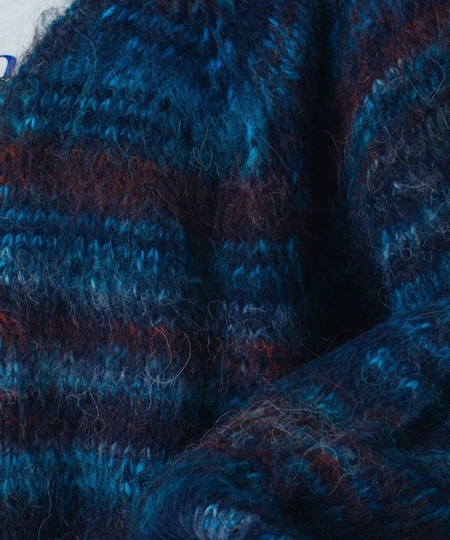 ROSE BUD(ローズバッド)の「(CREOLME)SHAGGY KNIT CARDIGAN(カーディガン/ボレロ・レディース・ネイビー/バーガンディー・ONE SIZE)」の3枚目の写真