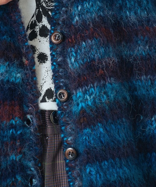ROSE BUD(ローズバッド)の「(CREOLME)SHAGGY KNIT CARDIGAN(カーディガン/ボレロ・レディース・ネイビー/バーガンディー・ONE SIZE)」の5枚目の写真