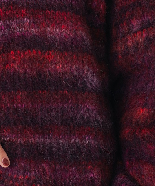 ROSE BUD(ローズバッド)の「(CREOLME)SHAGGY KNIT CARDIGAN(カーディガン/ボレロ・レディース・ネイビー/バーガンディー・ONE SIZE)」の10枚目の写真