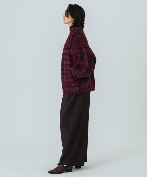 ROSE BUD(ローズバッド)の「(CREOLME)SHAGGY KNIT CARDIGAN(カーディガン/ボレロ・レディース・ネイビー/バーガンディー・ONE SIZE)」の13枚目の写真