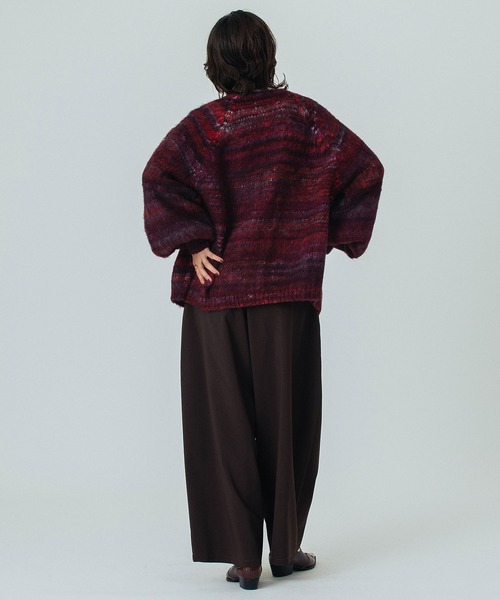 ROSE BUD(ローズバッド)の「(CREOLME)SHAGGY KNIT CARDIGAN(カーディガン/ボレロ・レディース・ネイビー/バーガンディー・ONE SIZE)」の16枚目の写真
