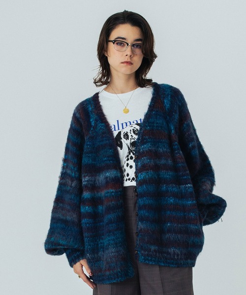 ROSE BUD(ローズバッド)の「(CREOLME)SHAGGY KNIT CARDIGAN(カーディガン/ボレロ・レディース・ネイビー/バーガンディー・ONE SIZE)」の17枚目の写真