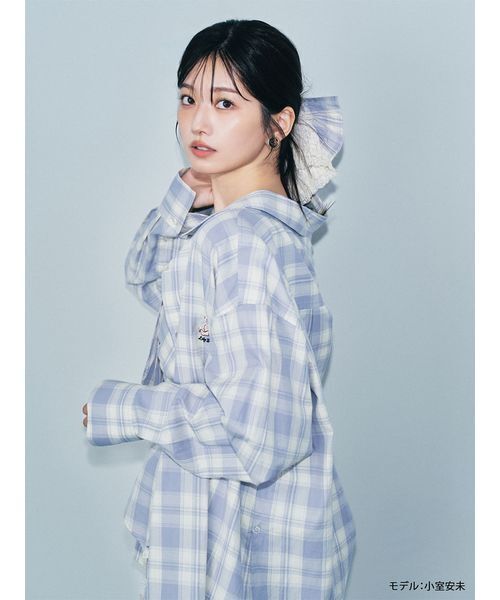 LILY BROWN（リリーブラウン）の「チェックシャツペプラムビスチェ（その他トップス・レディース・ピンク/ラベンダー/ネイビー・F）」の5枚目の写真