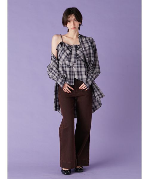 LILY BROWN（リリーブラウン）の「チェックシャツペプラムビスチェ（その他トップス・レディース・ピンク/ラベンダー/ネイビー・F）」の15枚目の写真