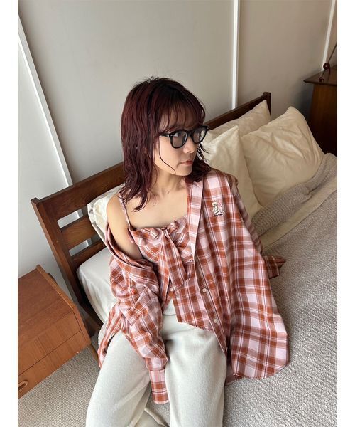 LILY BROWN（リリーブラウン）の「チェックシャツペプラムビスチェ（その他トップス・レディース・ピンク/ラベンダー/ネイビー・F）」の19枚目の写真