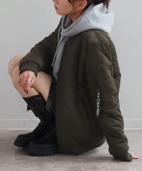 Calvin Klein(カルバン・クライン)の「【Calvin Klein/カルバンクライン】QUILTED BASEBALL JACKET/キルテッドベースボールジャケット(MA-1・メンズ・ブラック/ネイビー/オリーブ・S/XL/M/L)」の17枚目の写真