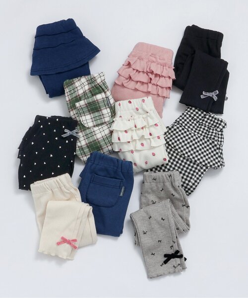 apres les cours（アプレレクール）の「【裏シャギー】あったかペプラムパンツ/7days Style pants（その他パンツ・キッズ・チェック/インディゴブルー・90/100/110/120/130/80）」の5枚目の写真