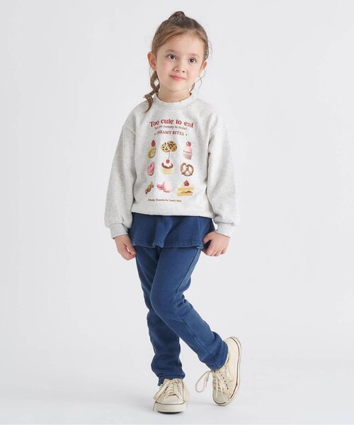 apres les cours（アプレレクール）の「【裏シャギー】あったかペプラムパンツ/7days Style pants（その他パンツ・キッズ・チェック/インディゴブルー・90/100/110/120/130/80）」の6枚目の写真