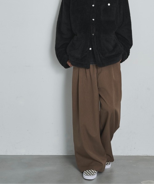 Double Pleated Pinstripe Slacks / ダブルタックピンストライプ