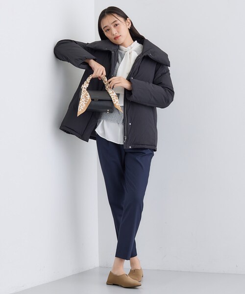 セール】【撥水／洗える／デザイン衿】ステッチレス ショートダウン