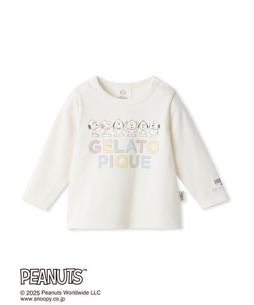 gelato pique(ジェラートピケ)の「【PEANUTS PUPPIES】【BABY】ワンポイントロンT(ベビーパジャマ/スリーパー・キッズ・オフホワイト・80)」の8枚目の写真