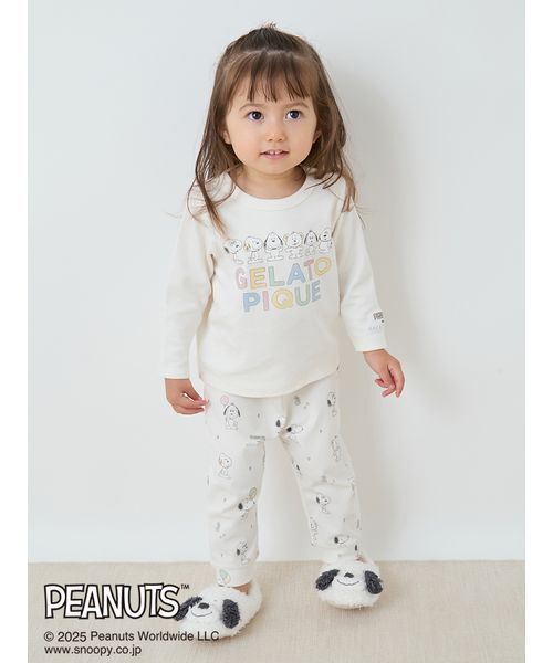 gelato pique(ジェラートピケ)の「【PEANUTS PUPPIES】【BABY】ワンポイントロンT(ベビーパジャマ/スリーパー・キッズ・オフホワイト・80)」の7枚目の写真
