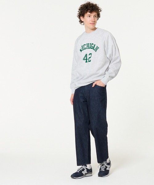 coca（coca）（コカ）の「裏起毛ラグランプリントトレーナー（スウェット・メンズ・チャコール/ライトグレー・XL/M/L）」の6枚目の写真