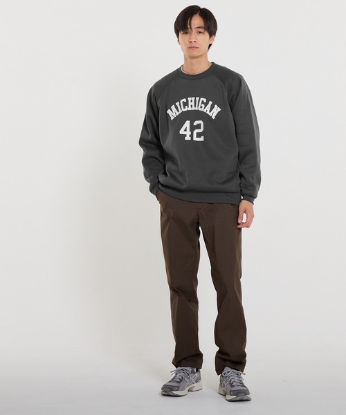 coca（coca）（コカ）の「裏起毛ラグランプリントトレーナー（スウェット・メンズ・チャコール/ライトグレー・XL/M/L）」の8枚目の写真