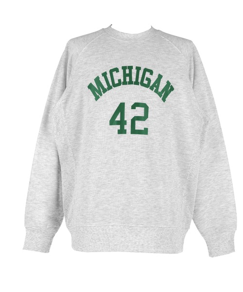 coca（coca）（コカ）の「裏起毛ラグランプリントトレーナー（スウェット・メンズ・チャコール/ライトグレー・XL/M/L）」の18枚目の写真