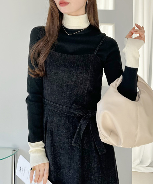 Ada.(エイダ)の「リボン付き キャミ ワンピース(ワンピース・レディース・ブラック/ネイビー/ブラウン・M/L)」の17枚目の写真