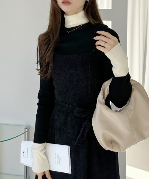 Ada.(エイダ)の「リボン付き キャミ ワンピース(ワンピース・レディース・ブラック/ネイビー/ブラウン・M/L)」の11枚目の写真