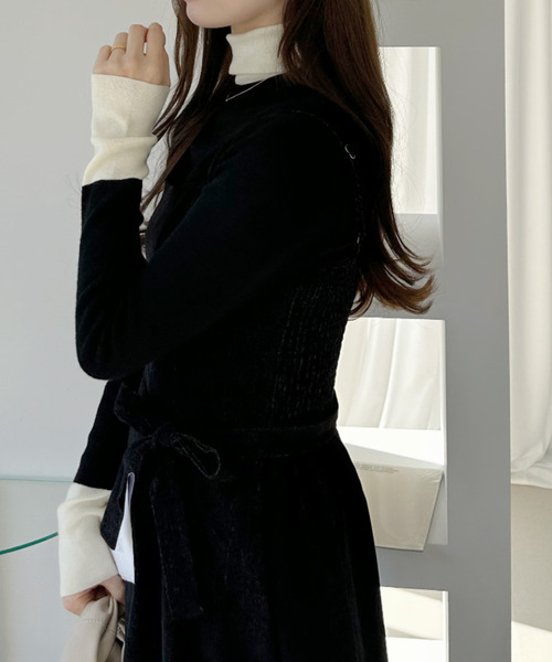 Ada.(エイダ)の「リボン付き キャミ ワンピース(ワンピース・レディース・ブラック/ネイビー/ブラウン・M/L)」の12枚目の写真