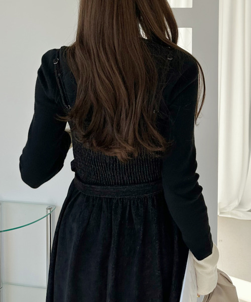Ada.(エイダ)の「リボン付き キャミ ワンピース(ワンピース・レディース・ブラック/ネイビー/ブラウン・M/L)」の13枚目の写真