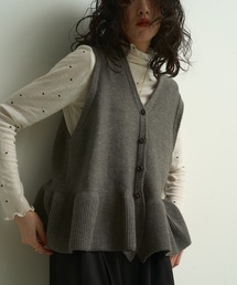 Lutim by u（ルチバイユー）の「Washable peplum knit vest / ウォッシャブルペプラムニットベスト（ベスト）」