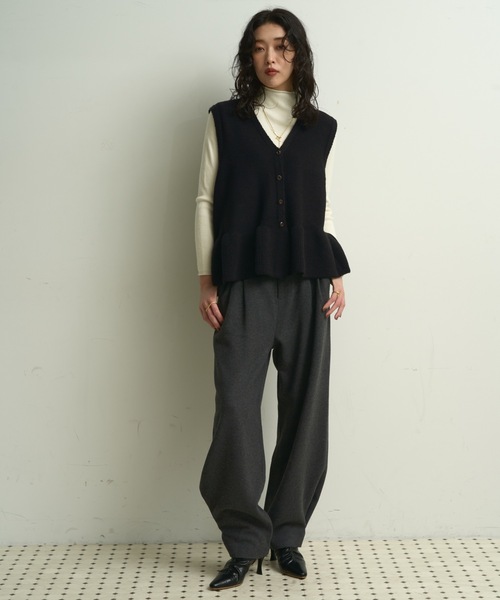 Lutim by u（ルチバイユー）の「Washable peplum knit vest