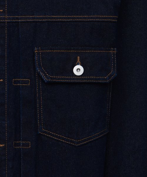 MUSINSA STANDARD（ムシンサスタンダード）の「リラックスデニムトラッカージャケット2。[ディープインディゴ]（デニムジャケット・メンズ・その他・MEDIUM/LARGE/X-LARGE/XX-LARGE）」の6枚目の写真