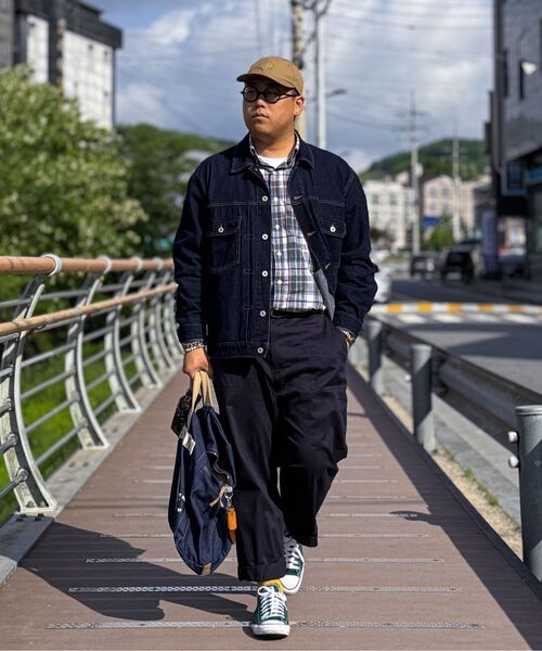 MUSINSA STANDARD（ムシンサスタンダード）の「リラックスデニムトラッカージャケット2。[ディープインディゴ]（デニムジャケット・メンズ・その他・MEDIUM/LARGE/X-LARGE/XX-LARGE）」の15枚目の写真