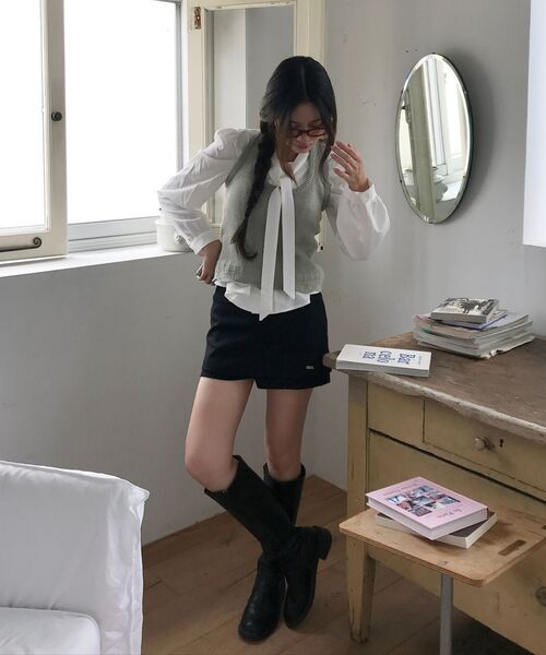 LETTER FROM MOON(レターフロムムーン)の「ストライプレイヤードスカートパンツ(ブラック)(スカート・レディース・その他・SMALL/MEDIUM)」の6枚目の写真