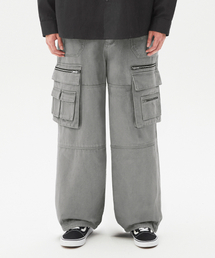 TRILLION（トリリオン）の「UTILITY CARGO WASHING WIDE COTTON PANTS (LIGHT GRAY)（その他パンツ・メンズ）」