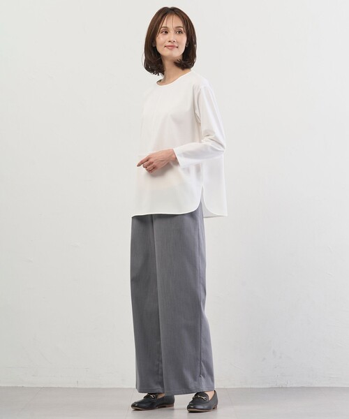 J.PRESS(ジェイプレス)の「セルロースシャンブレー セミワイド パンツ(その他パンツ・レディース・ネイビー系/ライトグレー系・11/9/7)」の16枚目の写真