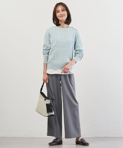 J.PRESS(ジェイプレス)の「セルロースシャンブレー セミワイド パンツ(その他パンツ・レディース・ネイビー系/ライトグレー系・11/9/7)」の15枚目の写真