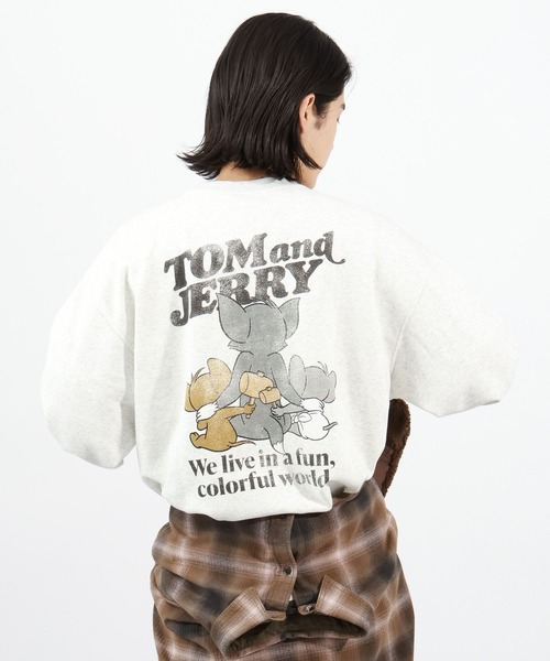 Tom＆Jerry（トムアンドジェリー）の「［Sサイズあり］【トムとジェリー】アソートプリントスウェット［ユニセックス］（スウェット・メンズ・チャコール/ブラウン/グレー/ナチュラル・SMALL/MEDIUM/LARGE）」の4枚目の写真