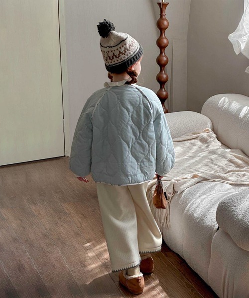 aimoha（アイモハ）の「【aimoha-KIDS-】キッズ　リバーシブルキルトブルゾン (AW)（ブルゾン・キッズ・ライトブルー・110/120/130/140/150）」の5枚目の写真