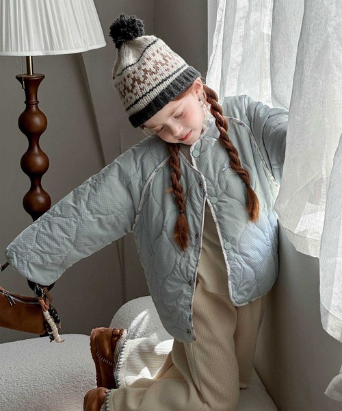 aimoha（アイモハ）の「【aimoha-KIDS-】キッズ　リバーシブルキルトブルゾン (AW)（ブルゾン・キッズ・ライトブルー・110/120/130/140/150）」の11枚目の写真